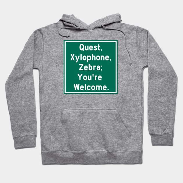 Alphabet Game: Q, W, X, Y, Z Hoodie by Tiger Torre